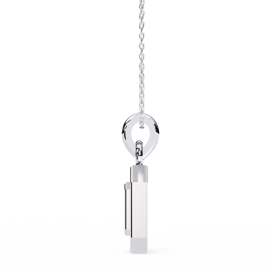 18KT White Gold Round Cut Lab Diamond Pendant