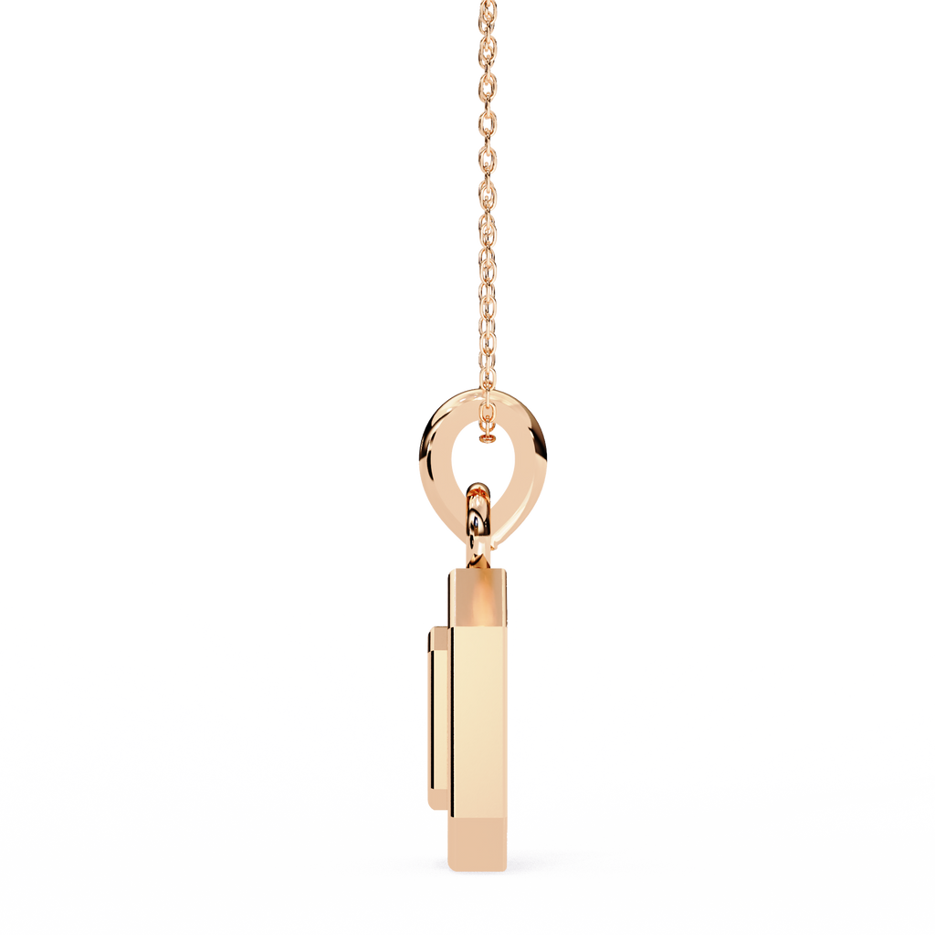 18KT White Gold Round Cut Lab Diamond Pendant