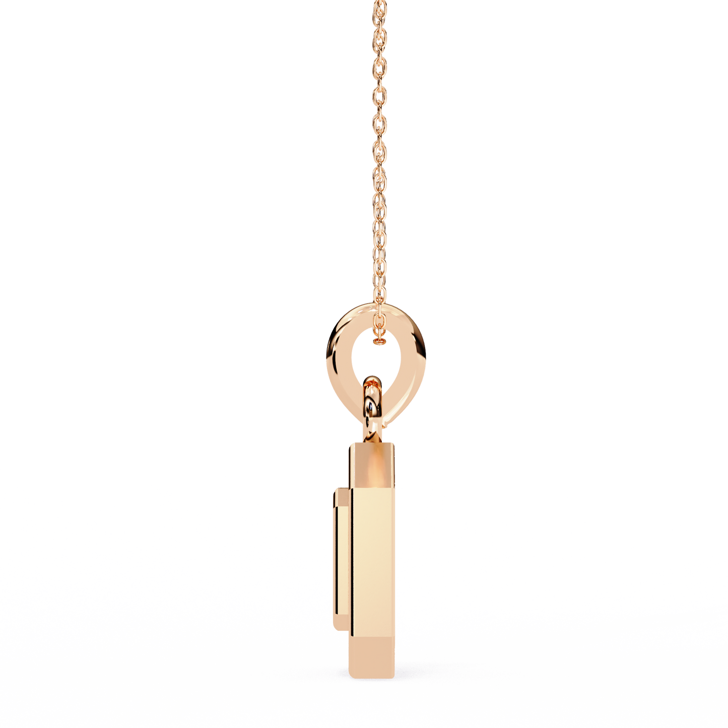 18KT White Gold Round Cut Lab Diamond Pendant