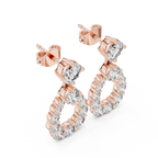 Lab Diamond Round Cut Fancy Drop Earrings