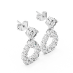 Lab Diamond Round Cut Fancy Drop Earrings