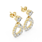 Lab Diamond Round Cut Fancy Drop Earrings