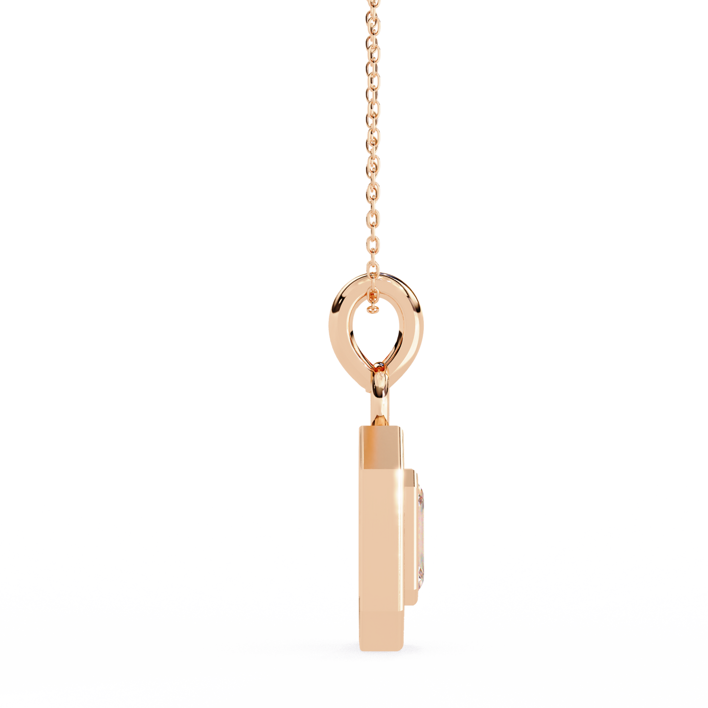 Emerald and Round Cut Lab Diamond Pendant