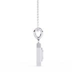 Emerald and Round Cut Lab Diamond Pendant