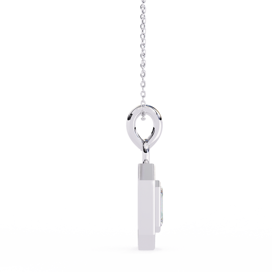 Emerald and Round Cut Lab Diamond Pendant