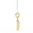 Emerald and Round Cut Lab Diamond Pendant