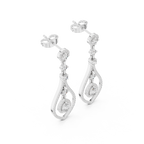 Pear And Round Cut Diamond Dangler Earrings