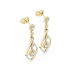 Pear And Round Cut Diamond Dangler Earrings