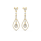Pear And Round Cut Diamond Dangler Earrings