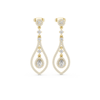 Pear And Round Cut Diamond Dangler Earrings