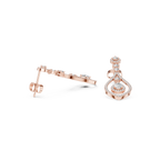 Pear And Round Cut Diamond Dangler Earrings