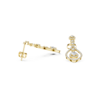 Pear And Round Cut Diamond Dangler Earrings