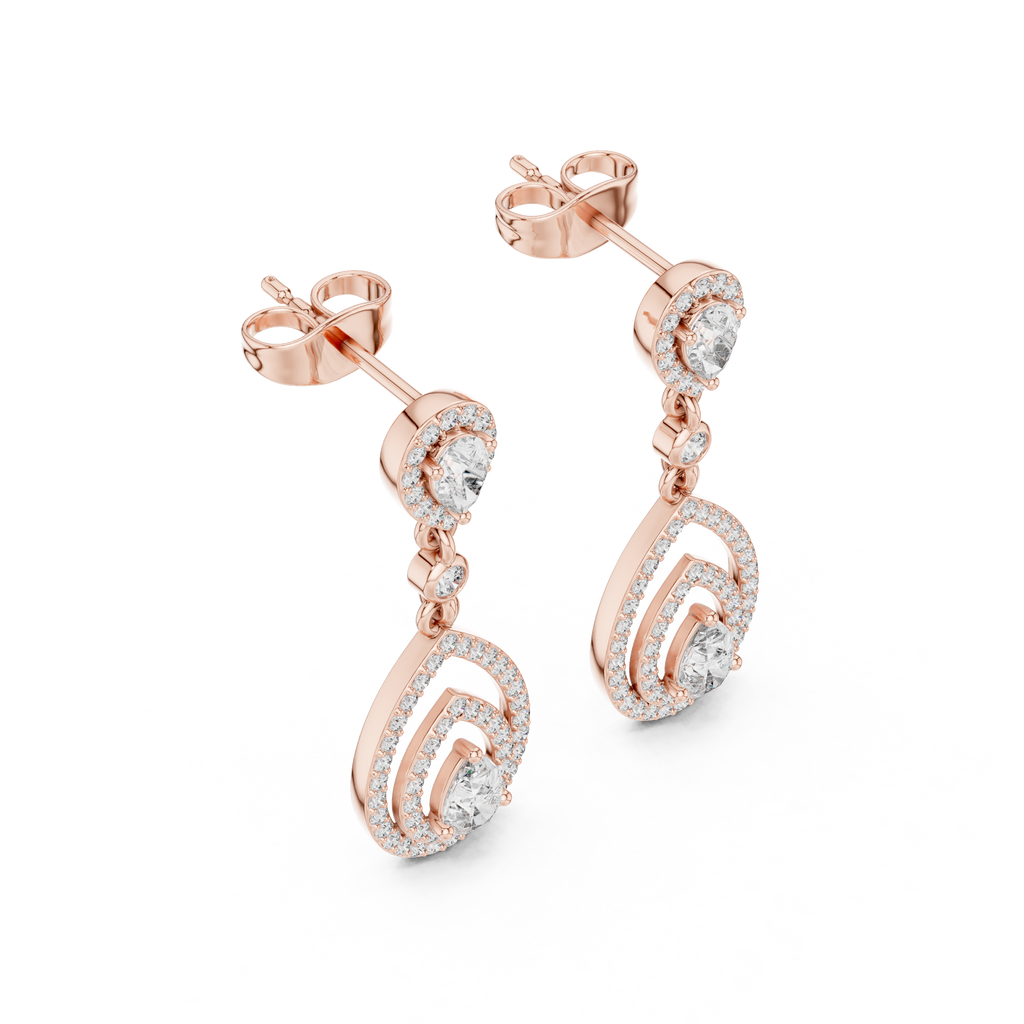 Classic Dangler Earrings With Pear Cut Diamond