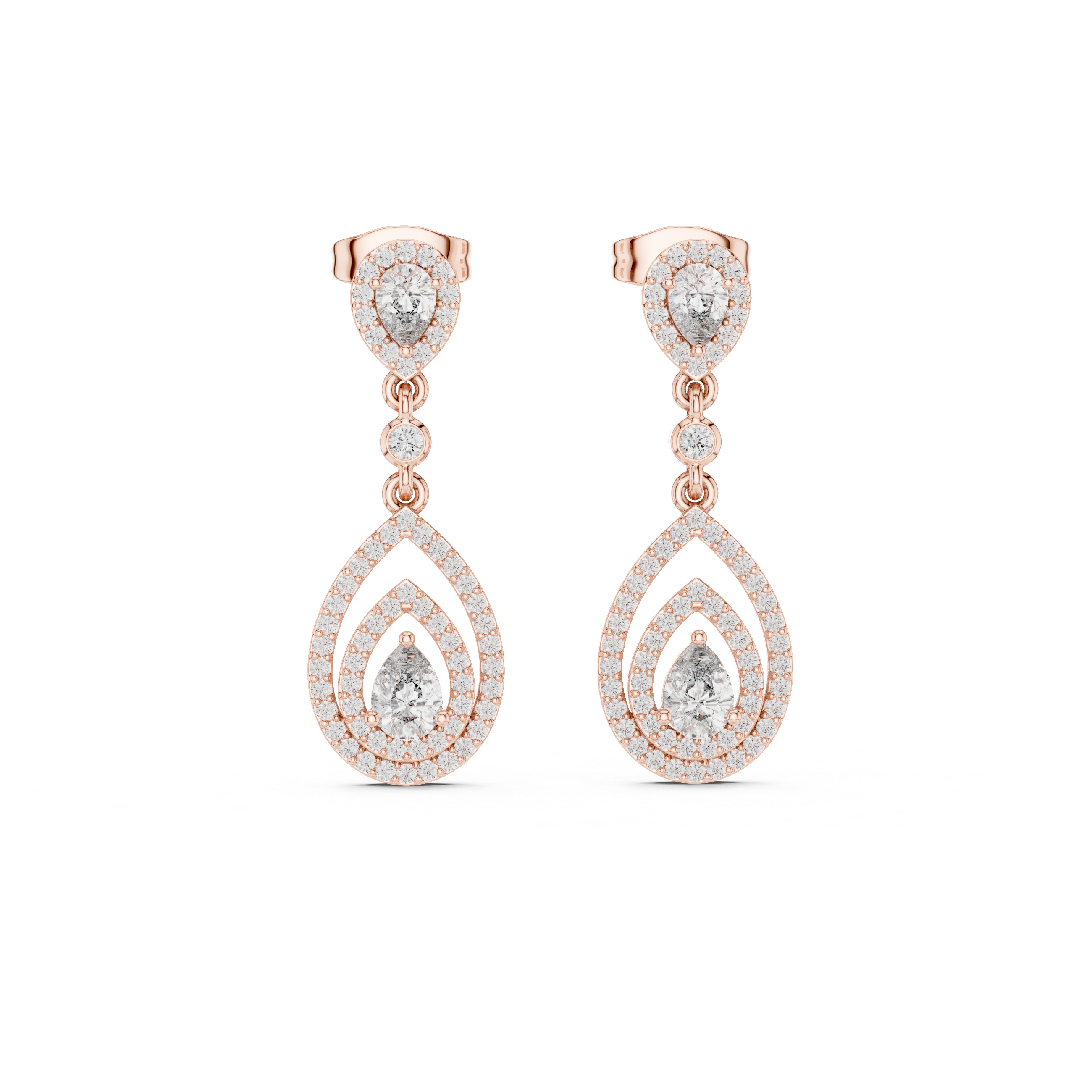 Classic Dangler Earrings With Pear Cut Diamond