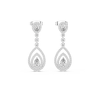 Classic Dangler Earrings With Pear Cut Diamond