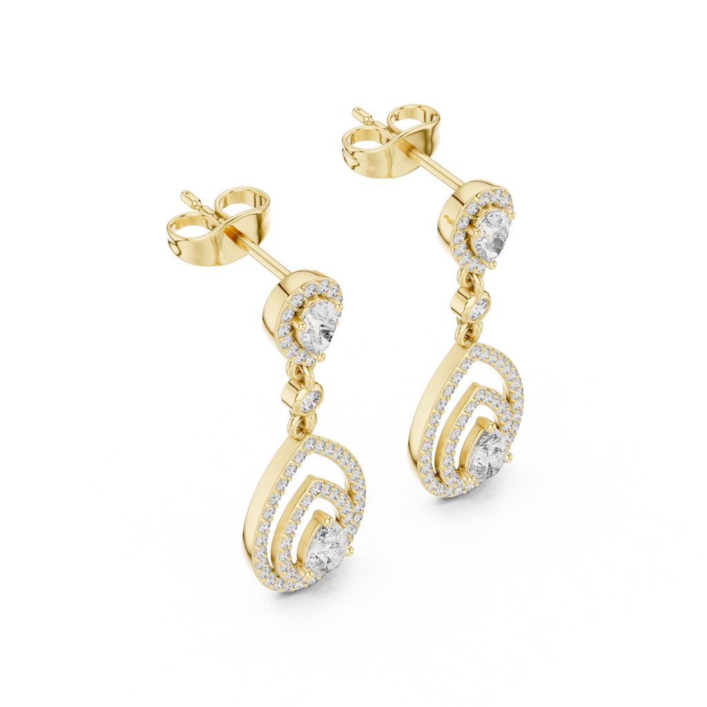 Classic Dangler Earrings With Pear Cut Diamond
