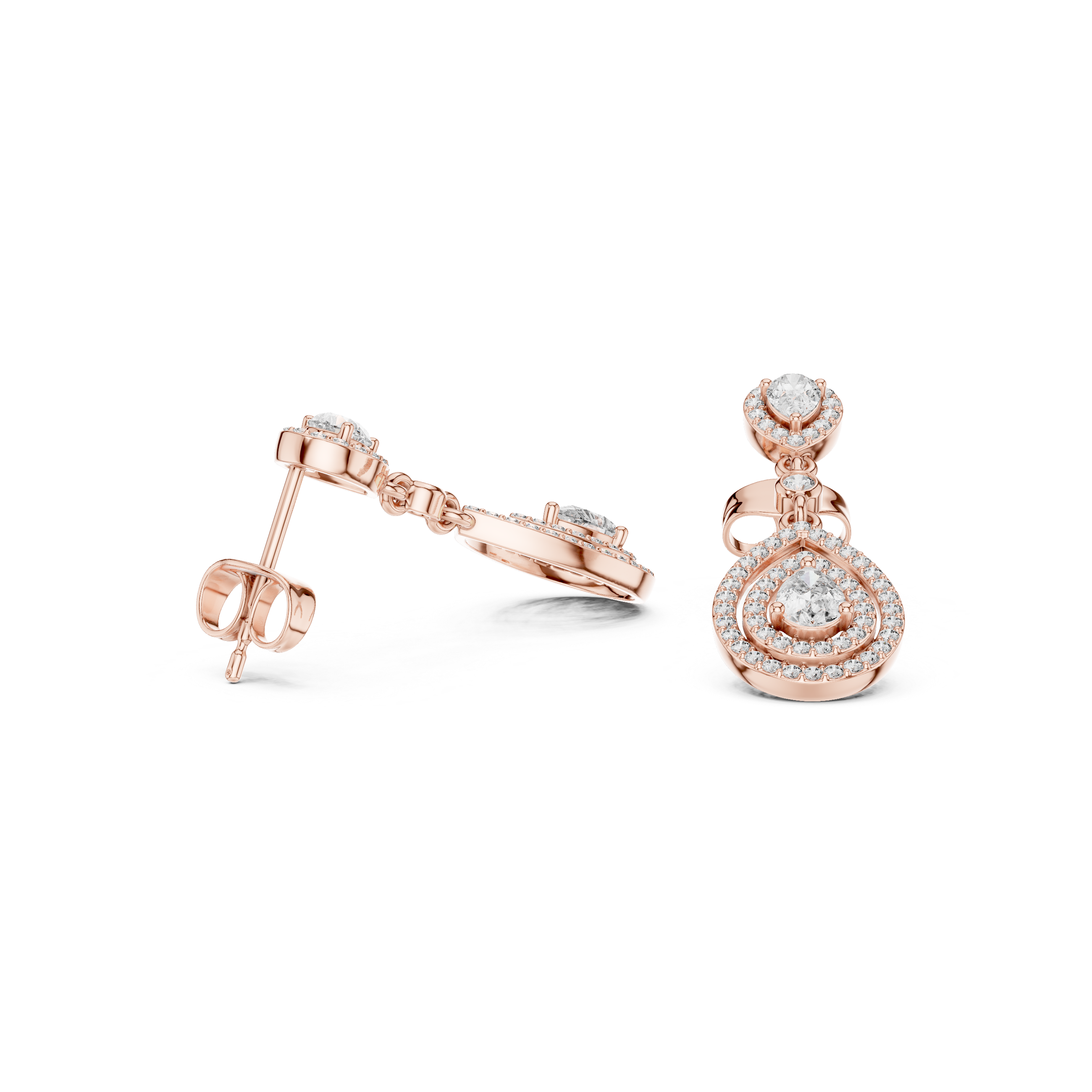 Classic Dangler Earrings With Pear Cut Diamond