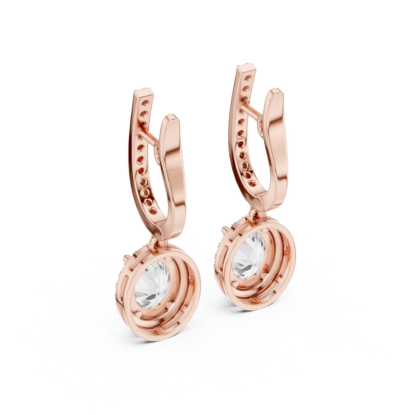 Trendy Lab Diamond Oval Cut Drop Earrings