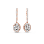 Trendy Lab Diamond Oval Cut Drop Earrings
