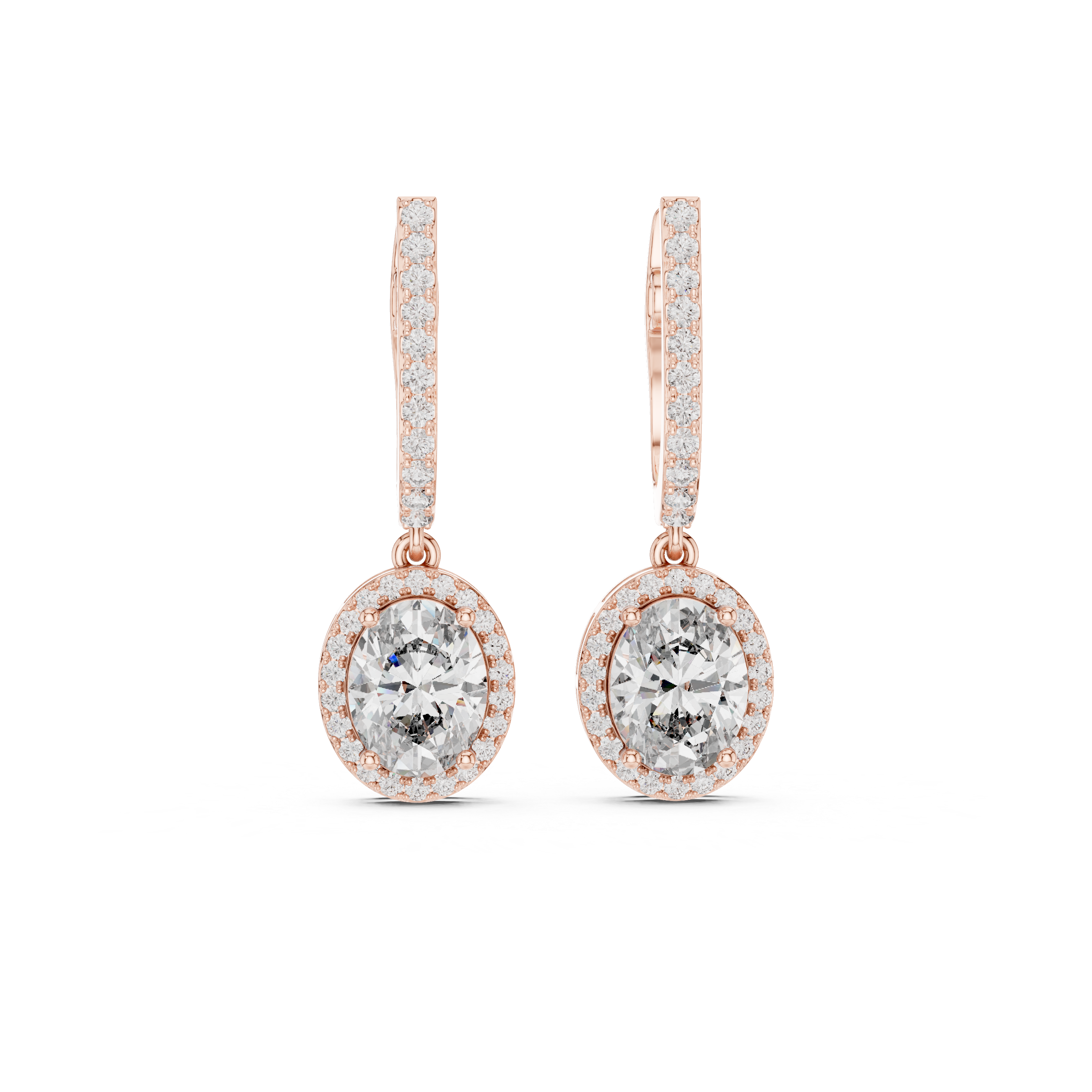 Trendy Lab Diamond Oval Cut Drop Earrings