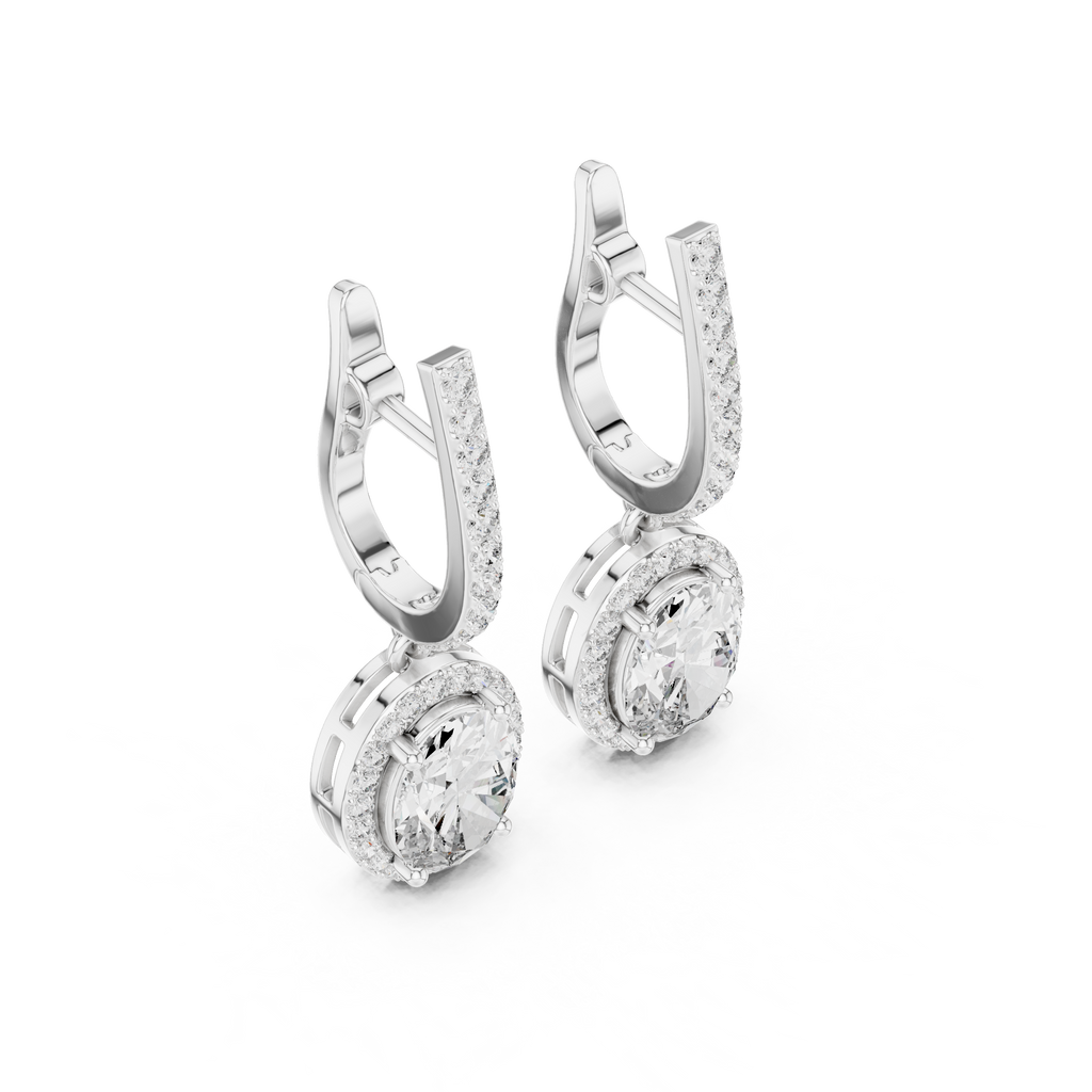 Trendy Lab Diamond Oval Cut Drop Earrings
