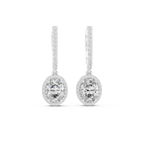 Trendy Lab Diamond Oval Cut Drop Earrings