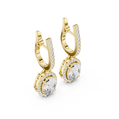 Trendy Lab Diamond Oval Cut Drop Earrings
