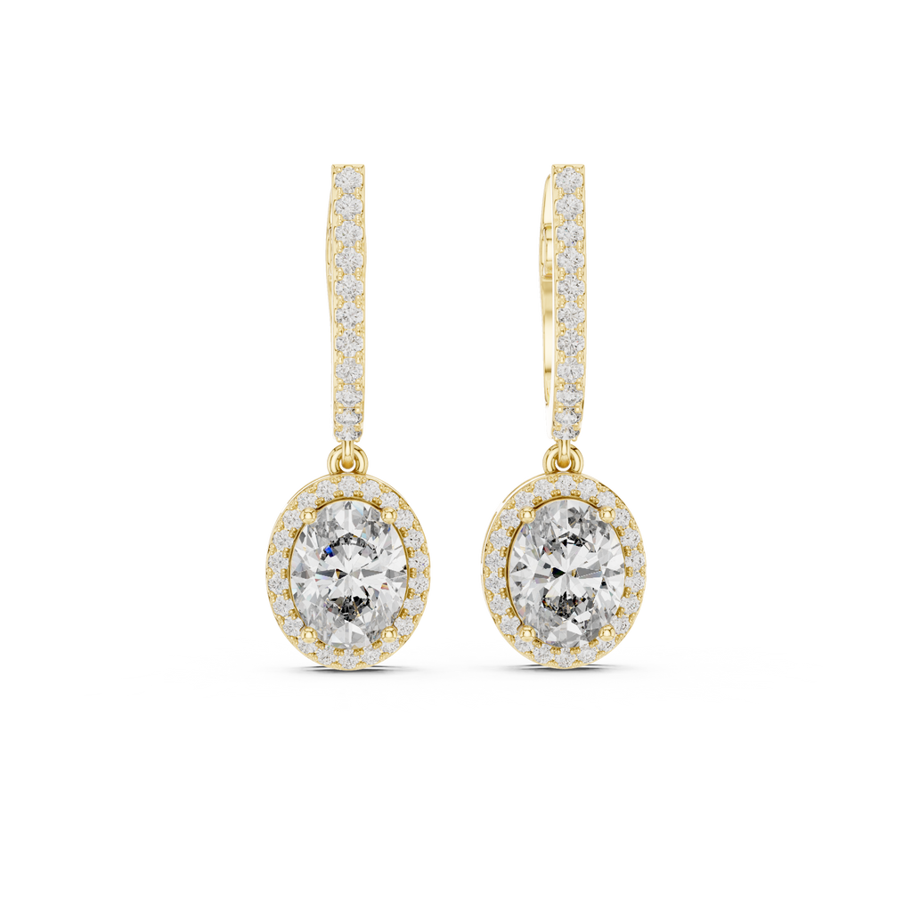 Trendy Lab Diamond Oval Cut Drop Earrings