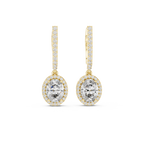 Trendy Lab Diamond Oval Cut Drop Earrings