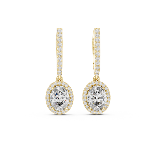 Trendy Lab Diamond Oval Cut Drop Earrings