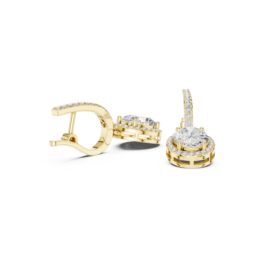 Trendy Lab Diamond Oval Cut Drop Earrings