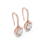 Modern Hook Earrings With Oval Cut Diamond