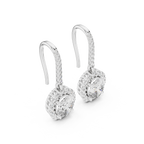 Modern Hook Earrings With Oval Cut Diamond