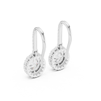 Modern Hook Earrings With Oval Cut Diamond