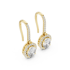 Modern Hook Earrings With Oval Cut Diamond