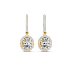 Modern Hook Earrings With Oval Cut Diamond