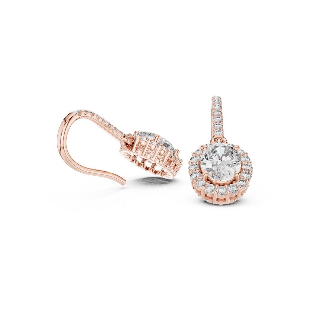 Modern Hook Earrings With Oval Cut Diamond