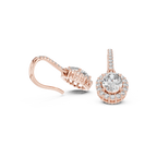 Modern Hook Earrings With Oval Cut Diamond