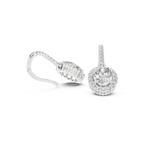 Modern Hook Earrings With Oval Cut Diamond