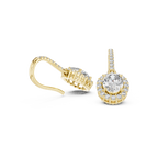 Modern Hook Earrings With Oval Cut Diamond