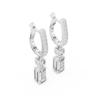 Baguette And Round Cut Lab Diamond Drop Earrings
