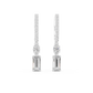Baguette And Round Cut Lab Diamond Drop Earrings