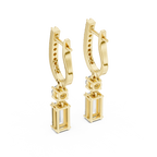 Baguette And Round Cut Lab Diamond Drop Earrings