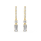 Baguette And Round Cut Lab Diamond Drop Earrings