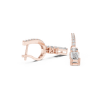 Baguette And Round Cut Lab Diamond Drop Earrings