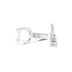 Baguette And Round Cut Lab Diamond Drop Earrings