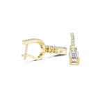 Baguette And Round Cut Lab Diamond Drop Earrings