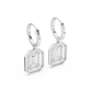 Lab Diamond Double Halo Buguette Cut Hoop Earrings