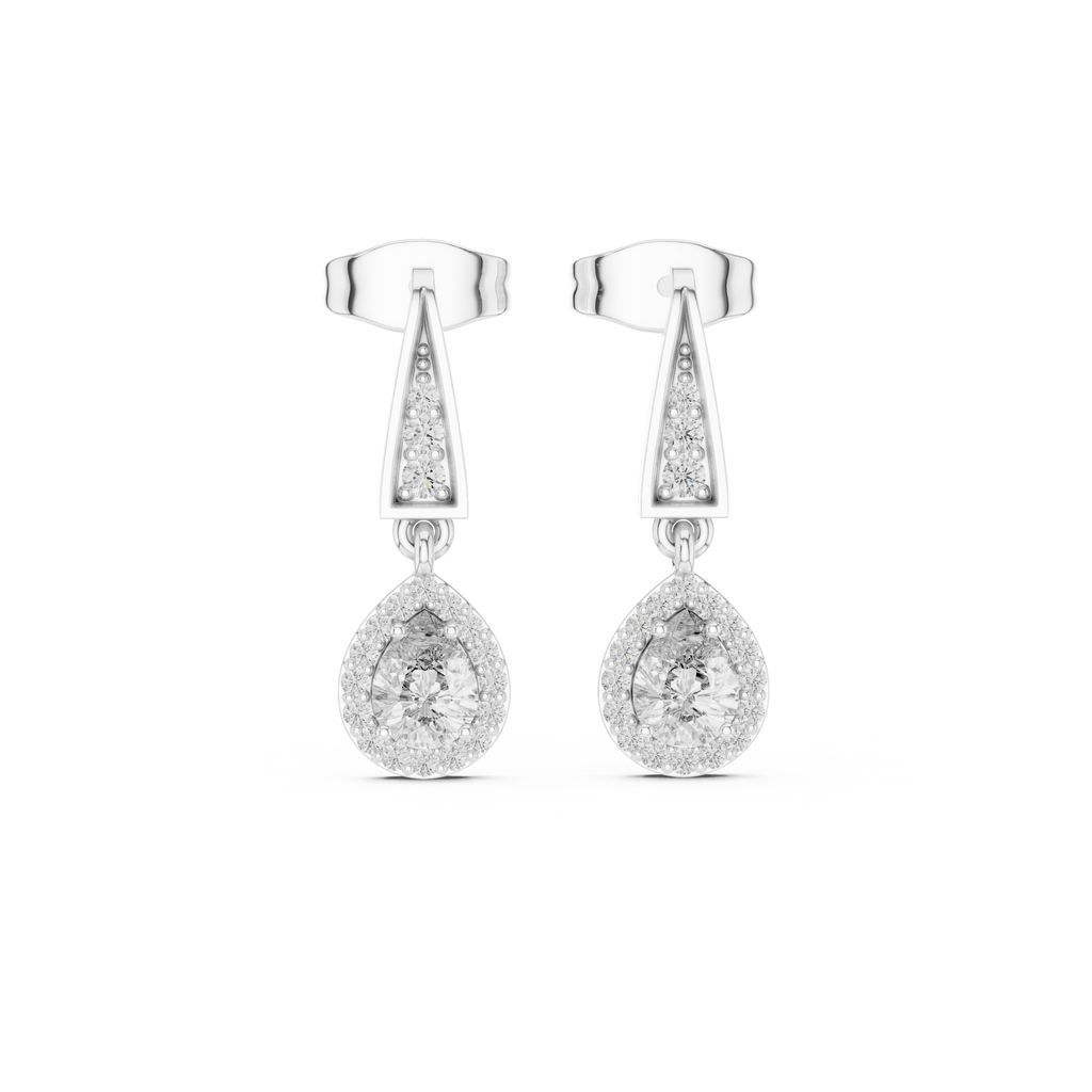 Pear Cut Lab Diamond Classic Dangle Earrings