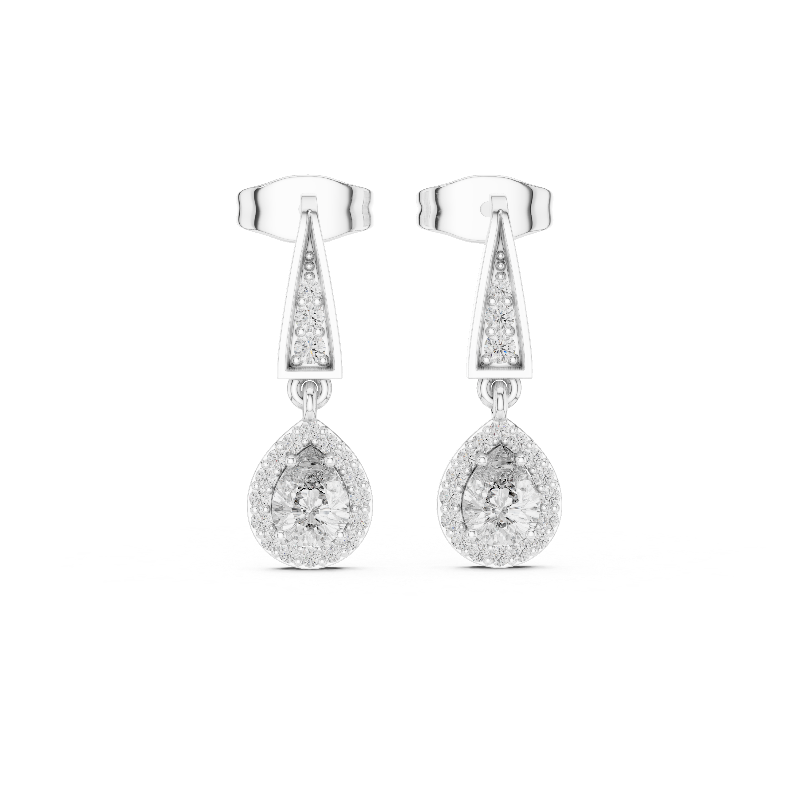Pear Cut Lab Diamond Classic Dangle Earrings